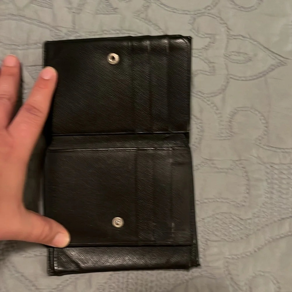 Prada Black Bifold Nylon, Leather Snap Wallet